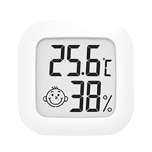 Digital Hygrometer Innen Thermometer Luftfeuchtigkeitsmesser Raumthermometer mit Temperatur und Luftfeuchtigkeitsmonitor Mini Hygrometer Thermometer für Gewächshaus/Autos/Zuhause/Büro Weiß von HshDUti