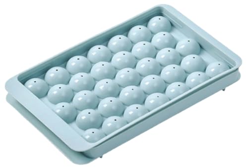 Eiswürfelform Eisformen Gefrierschrank Stapelbar Nicht Verschütten Eiswürfelform Spülmaschinenfest BPA-frei Kunststoff Eiswürfelbereiter Runde Eiswürfelformen mit Deckel für Cocktails, Whiskey, Kaffee von HshDUti
