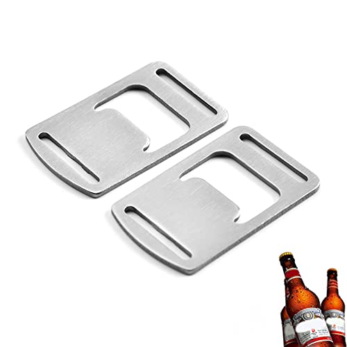 Flaschenöffner, robust, Edelstahl, flach, solide und langlebig, Bieröffner, Outdoor, Camping, Gurtband, Schnalle, Design, Flaschenöffner, Küchenwerkzeug, Silber, 2 Stück Flaschenöffner, robust, Edelstahl, flach, solide und langlebig, Bieröffner, Outdoor, Camping, Gurtband, Schnalle, Design, Flaschenöffner, Küchenwerkzeug, Silber, 2 Stück von HshDUti