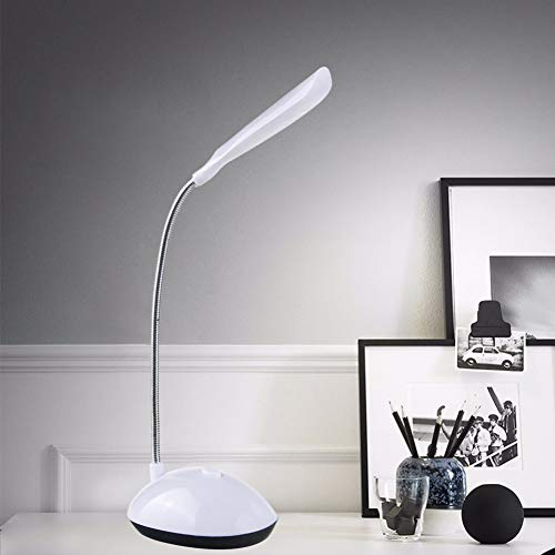 HshDUti Schreibtischlampe Augenschutz LED Lampe Flexible Nachttischlampe LED Schreibtischlampe Tragbare Leselampe für Büro Zuhause Arbeitszimmer Weiß von HshDUti
