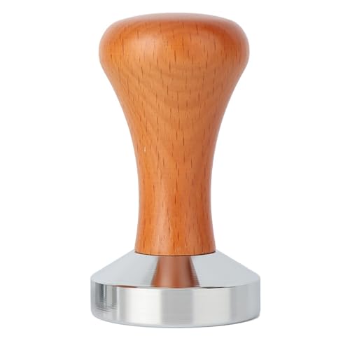 Kaffee Tamper,Tamper 51/53/58mm mit Holzgriff,kaffeestempel Edelstahl,Espresso Tamper, Solid Heavy, Barista Style-Hellbraun #1 51 mm von HshDUti