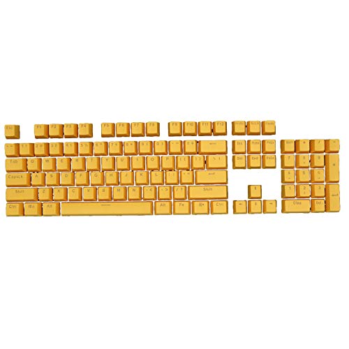 PBT Pudding Tastenkappen Set, 104 Doubleshot OEM Profil Tastenkappen Hintergrundbeleuchtung für 60%/87 TKL/104 Cherry MX Switches Mechanische Tastatur Gelb von HshDUti