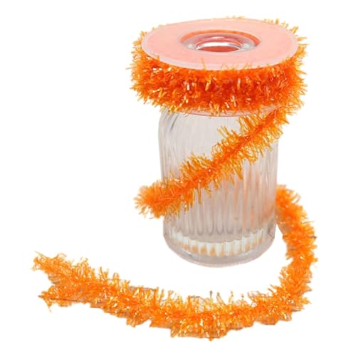 Weihnachten Lametta Girlande 106 Zoll Dünn Glitzer Lametta Metallic Urlaub Lametta Girlande Twist Lametta Girlande Dekoration für Weihnachtsbaum Geburtstag Party Hochzeit Dekorationen Supplies Orange von HshDUti