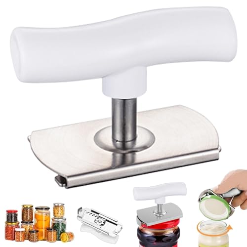 Hshenjhu Effortless Arthritis Jar Opener,Weiß Glasöffner Schraubdeckelöffner, Multifunktion Dosenöffner Senioren mit Kochplatten-greifer, Arbeitssparender Dosenöffner Für Familie, Picknick von Hshenjhu