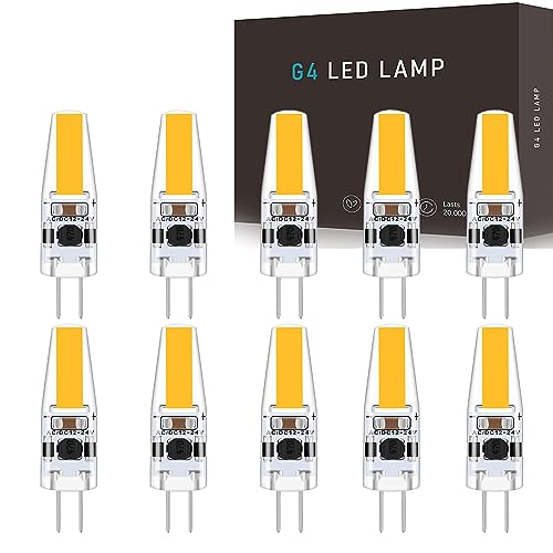 G4 LED Lampen Dimmbar,3W LED G4 Birnen 4500K Naturweiß 300LM,Ersatz für 30W Halogen Leuchtmittel,G4 LED 12V AC/DC,Kein Flackern,360° Abstrahlwinkel,Led Steckbirnen,Stiftsockellampe Led,10er Pack von Hsientpe