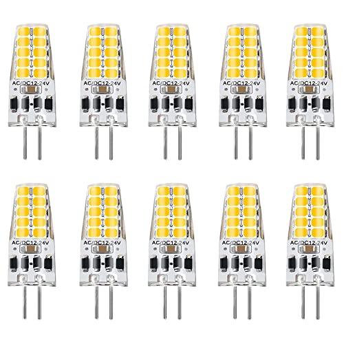 Hsientpe G4 LED Dimmbar Lampen,3W G4 LED Birnen 3000K Warmweiß 300LM,Ersatz für 30W Halogenlampen,G4 LED Leuchmittel,Kein Flackern,12V -24V AC/DC,10er Pack von Hsientpe