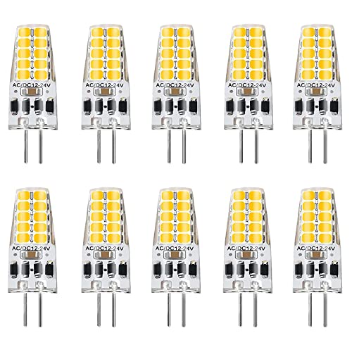 Hsientpe G4 LED Dimmbar Lampen,3W G4 LED Birnen 4500K Naturweiß 300LM,Ersatz für 30W Halogenlampen,G4 LED Leuchmittel,Kein Flackern,12V -24V AC/DC,10er Pack von Hsientpe