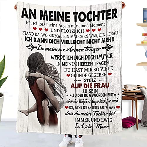 Hsientpe Kuscheldecke Flauschige Personalisierte Decke Geschenke An Meine Tochter, Mutter für Töchter Positiv Ermutigen Decke Deutsch, Super Weiche Decke Flanell, 130 * 150 cm von Hsientpe