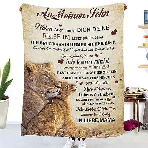 Hsientpe Personalisierte Decke Geschenk für Sohn Von Mama, Kuscheldecke Flauschige An Meinen Sohn Von Mutter, Brief Decken Geschenke Für Weihnachten Geburtstag Graduierung,18 Geburtstag Junge von Hsientpe