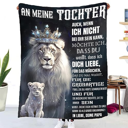 Hsientpe Personalisierte Decke Geschenk für Tochter Von Papa, Kuscheldecke Flauschige An Meine Tochter Von Vater, Brief Decken Geschenke Für Weihnachten Geburtstag Graduierung,18 Geburtstag Mädchen von Hsientpe