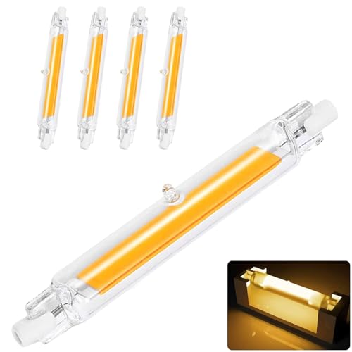 Hsientpe R7S LED 78mm Dimmbar, 10W R7S LED Stab Ersetzt 100W Halogenlampen,LED R7S Lampen Kaltesweiß 6000K 1000LM,R7S LED Glühbirne Ohne Flackern,4er Pack von Hsientpe