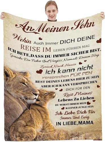 Hsientpe Sohn Geschenke von Mama, Kuscheldecke Geschenk für Sohn, Beste Sohn Geschenke, Mutter Sohn Personalisierte Decke Geschenk, Geburtstagsgeschenk für Meine Sohn, 18 Geburtstag Junge von Hsientpe