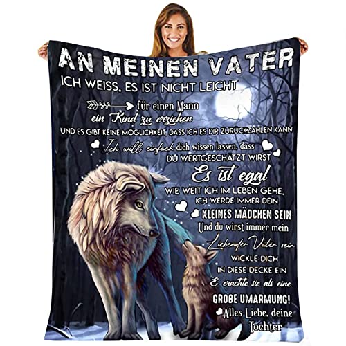 Hsientpe Personalisierte Decke Geschenk für Meine Papa,Kuscheldecke Flauschige An Meine Papa von Tochter,Geburtstagsgeschenk Vatertagsgeschenke Erntedankfest Geschenk für Vater von Hsientpe