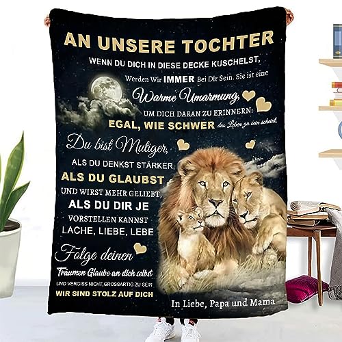 Personalisierte Decke Geschenk für Tochter Von Eltern, Kuscheldecke Flauschige An Unsere Tochter Von Mama und Papa, Brief Decken Geschenke Für Weihnachten Geburtstag Graduierung,18 Geburtstag Mädchen von Hsientpe