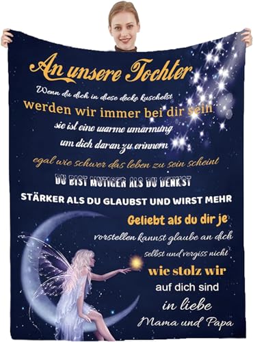 Personalisierte Decke Geschenk für Tochter Von Eltern,Kuscheldecke Geschenk An unsere Tochter , Beste Tochter Geschenke, Mädchen Geburtstags Weihnachten Abschluss Geschenke,18 Geburtstag Mädchen von Hsientpe