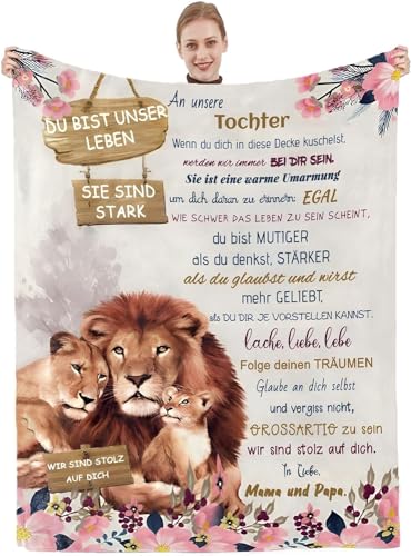 Personalisierte Decke Geschenk für Tochter Von Eltern,Kuscheldecke Geschenk An unsere Tochter , Beste Tochter Geschenke, Mädchen Geburtstags Weihnachten Abschluss Geschenke,18 Geburtstag Mädchen von Hsientpe