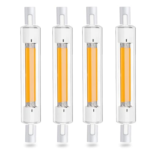 R7S LED 118mm Dimmbar,30W R7S LED Ersatz für 300W Halogenstab 118mm,R7S LED COB Glühbirne Naturweiß 4500K 2000LM,360°Abstrahlwinkel,Kein Flackern,4er Pack von Hsientpe