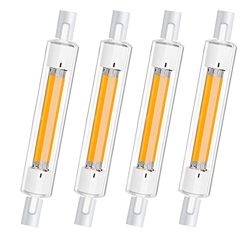 R7S LED 118mm Dimmbar Lampen,30W R7S LED Ersatz für 300W Halogenstab 118mm,R7S LED COB Glühbirne Kaltesweiß 6000K 2000LM,Kein Flackern,360°Abstrahlwinkel,220-240V,4er Pack von Hsientpe