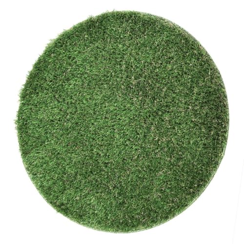 Hsivtns Kunstrasenmatten Grüne Kunstrasen Schachtdeckel Dekoration Rasen Kunstrasen Grüner Gefälschter Grasteppich Runder Tischsets Runde Kunstrasen,90cm/35.4in von Hsivtns