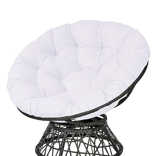 Hsivtns Papasansessel Stuhlkissen Sitzkissen Runder Sessel Kissen für Gartenstuhl, Papasan KüChe Oder Esszimmerstuhl Outdoor Stuhlauflage Als Stuhl Kissen,Weiß,160×160cm von Hsivtns