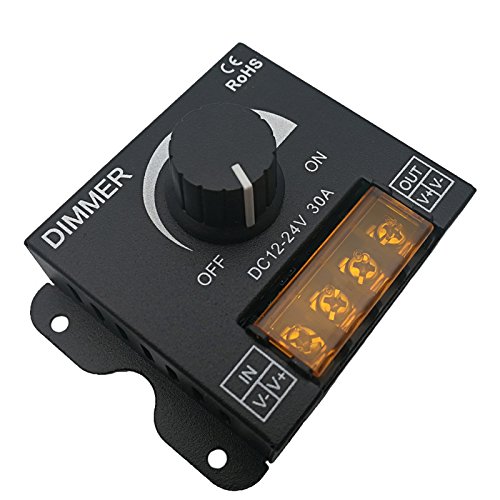 Hsthe Sea 12V/24V DC 30A LED PWM Dimmer Controller EIN/AUS-Schalter mit Metallgehäuse für einfarbige 5050 3538 5630LED Streifen Lichter Band Hsthe Sea 12V/24V DC 30A LED PWM Dimmer Controller EIN/AUS-Schalter mit Metallgehäuse für einfarbige 5050 3538 5630LED Streifen Lichter Band von Hsthe Sea