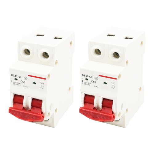 Hsthe Sea 2PCS DC Miniatur Leistungsschalter DC 1000V 63A Mini-Photovoltaik-Leistungsschalter Sicherheitsschalter DZ47-63-2P Elektrisches Schutzzubehör von Hsthe Sea