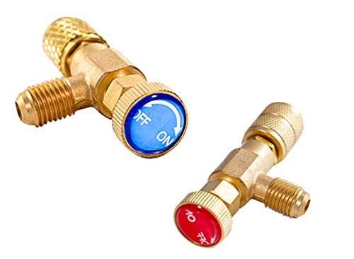 Hsthe Sea 2Pcs Liquid Sicherheitsventil, Kupfer Sicherheitsventil R410A R22 Klimaanlage Kältemittel 1/4 Zoll Sicherheitsadapter Kühlung Zubehör Füllventil von Hsthe Sea