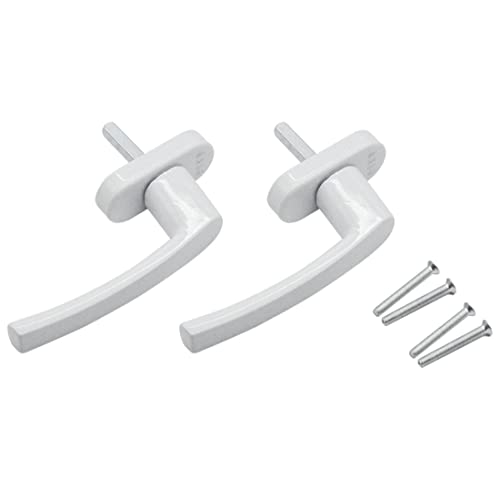 Hsthe Sea 2x Aluminium Fenstergriff Fenstergriff mit Sicherungsstift Länge 35mm Fensterschloss mit Kindersicherung weiß (ohne Schlüssel) von Hsthe Sea