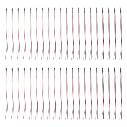 Hsthe Sea 40 Stück 3 mm 12 V DC gelbe LED vorverdrahtete runde Top-Glühbirnenlampe für DIY-Auto-Boot-Partys von Hsthe Sea