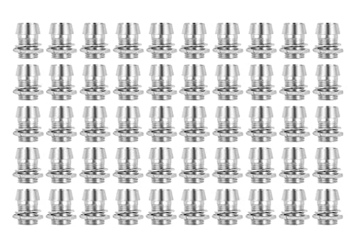 Hsthe Sea 50 Stück Halterung Lampenfassung Zubehör für Anzeigetafel LED Kupfersockel Halterung mit Gewinde LED Lampensockel geeignet für 5 mm LED, Silber, 8 mm Gewinde von Hsthe Sea