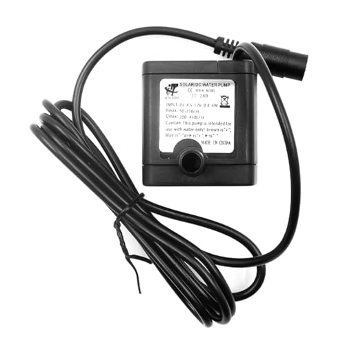 Hsthe Sea 500L/H Wasserspielpumpe Aquarienpumpe Teichpumpe Solarbrunnenpumpe Mini-Wasserpumpe Wasserdicht Kleine Sinkpumpe Geräuscharm Gartenhaus-Bewässerungswerkzeug DC 6-12V 5W von Hsthe Sea