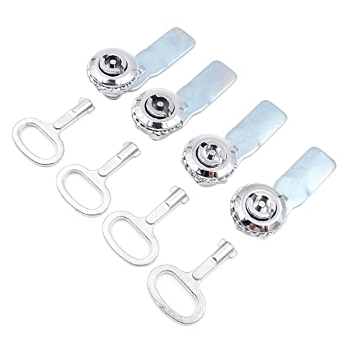Hsthe Sea 8-teiliges rundes Steckschloss, Schranktürschloss aus Zinklegierung, elektrisches Kastenschloss, Nockenschloss mit rundem Steckschlüssel (4 Lock 4 Key) von Hsthe Sea