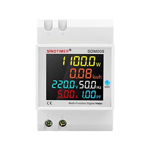 Hsthe Sea Digitaler Stromzähler AC40-300V 100A Energiezähler Einphasig 6 in 1 AC Amperemeter Voltmeter Stromverbrauch Monitor Digitalanzeige Volt Ampere Wattmeter mit HD Farbdisplay von Hsthe Sea