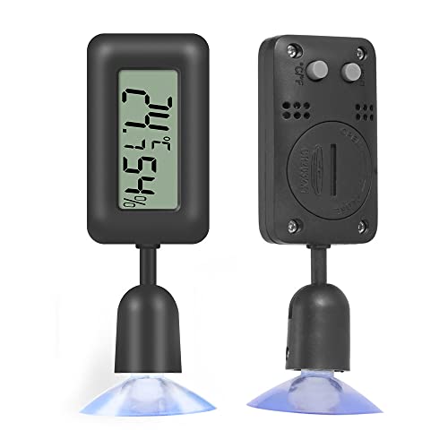 Hsthe Sea Digitales Hygrometer Thermometer LCD Thermometer Feuchtigkeitsmesser mit Hintergrundbeleuchtung für Reptilien Vivarium Gew?chshaus Inkubator (Schwarz) von Hsthe Sea