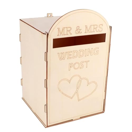 Hsthe Sea Hochzeitsbriefkasten, Holz, Geschenkkarten-Briefkasten, rustikaler Hochzeitsgeschenkkartenhalter, Box für Hochzeitsfeier-Dekoration von Hsthe Sea
