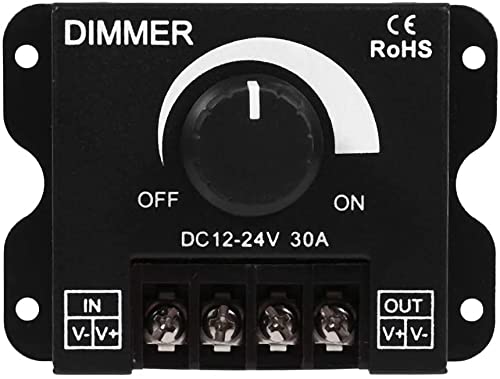 Hsthe Sea LED-Schalter-Dimmer, DC 12V-24V 30A PWM-Dimmer-Controller, einstellbare Helligkeit Lichtschalter-Dimmer-Controller für LED-Streifenlicht von Hsthe Sea