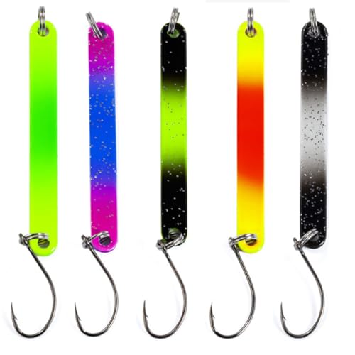 Hsthe Sea Meerforellen-Stick Spoon Set, 5tlg 2,5g, Thunder Stick Forellenköder Set Zum Forellenangeln Forellenteig Forellenköder - Spoons Forelle von Hsthe Sea