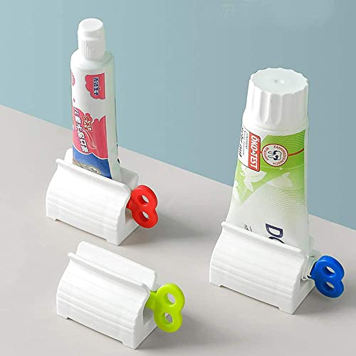 Hsthe Sea 3er-Pack Zahnpastatuben-Quetscher, manueller Zahnpastatube-Aufwickler mit Standfunktion, blau, grün, rot von Hsthe Sea