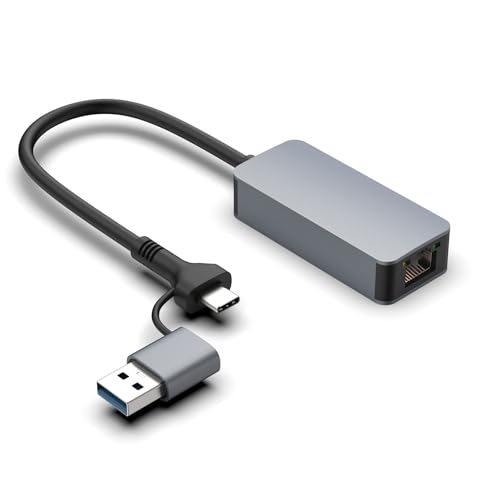 2.5G USB LAN Adapter, 2-IN-1 USB-C Ethernet Verkabelter Netzwerkadapter 100/1000/2500Mbps LAN Adapter für PS5, Switch, Steam Deck, XPS, TV Box, iPad, MacBook, Smartphone, Tablet, Laptop 2.5G USB LAN Adapter, 2-IN-1 USB-C Ethernet Verkabelter Netzwerkadapter 100/1000/2500Mbps LAN Adapter für PS5, Switch, Steam Deck, XPS, TV Box, iPad, MacBook, Smartphone, Tablet, Laptop von Hsupez