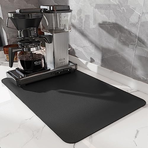 Hsupez Kaffeemaschine Matte, Anti-Rutsch kaffemaschinen unterlage, 30 * 48cm, Kaffeevollautomat Zubehör kompatibel mit Siemens EQ6, De'Longhi Magnifica usw, Philips LatteGo usw-Schwarz von Hsupez