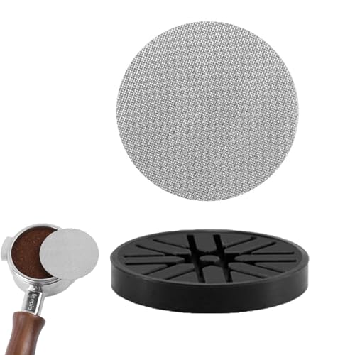 Puck-Sieb, 51mm, mit Ständer, Espresso Sieb für Siebträger, wiederverwendbares Kontakt-Duschsieb mit Silikonhalter, 1,7 mm Dicke, 150-μm-Sieb, Edelstahl 316L, Kaffee Siebträger Unteres Duschsieb Puck-Sieb, 51mm, mit Ständer, Espresso Sieb für Siebträger, wiederverwendbares Kontakt-Duschsieb mit Silikonhalter, 1,7 mm Dicke, 150-μm-Sieb, Edelstahl 316L, Kaffee Siebträger Unteres Duschsieb von Hsupez