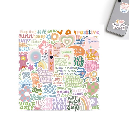 Hsyadazi 100 Stück Dänische Pastell Aufkleber - Inspirierende Zitate & Positive Sprüche - Wasserfeste Vinyl-Aufkleber für Laptop, Flaschen & Tagebuch (Bunt) von Hsyadazi