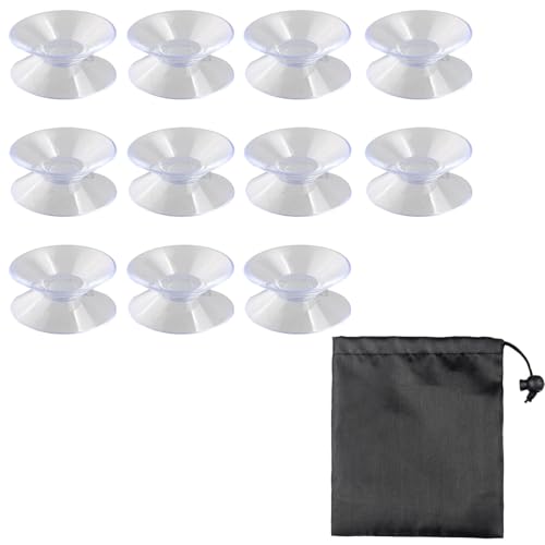 Hsyadazi 12 pcs beidseitig Saugnäpf Pads, Kunststoff Saugnäpfe, Saugnäpfe für Glas von Hsyadazi