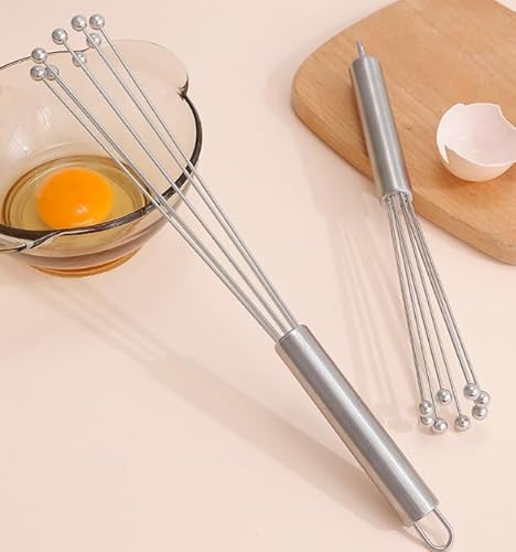 Hsyadazi 2 Stück Edelstahl Kugelbesen Schneebesen-Set (Groß & Klein) - Professionelle Schneebesen für Küche & Backen - Ideal zum Schlagen, Rühren & Mixen von Eiern, Saucen & Teig von Hsyadazi
