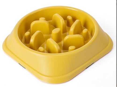 Hsyadazi 2 Stück Slow Feeder Hundenapf Set - 20.5cm Anti-Schlingnapf mit rutschfestem Boden für mittelgroße & große Hunde - Verlangsamt Fressgeschwindigkeit & beugt Blähungen vor (Gelb und lila) von Hsyadazi