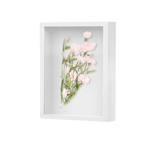 Hsyadazi 3D Bilderrahmen, Tiefer Bilderrahmen, Objektrahmen mit Acrylplatte, 5cm Tiefer, Bilderrahmen zum Befüllen für Fotos Bilder Zeichnungen Blumen Erinnerungsstücke DIY Kunstwerke (Weiß) von Hsyadazi