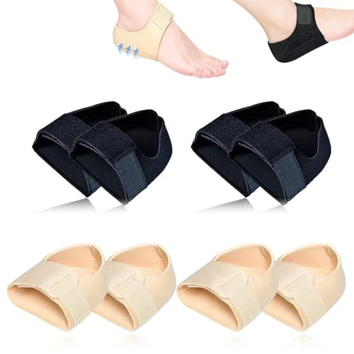 Hsyadazi 4 Paar Fersensporn Bandage - Gel-Fersenschutz - 35-40 Yards- Für Fersensporn, Schmerzlinderung & Druckentlastung - Atmungsaktive Silikon-Fersenpolster (Schwarz und Hautton) von Hsyadazi