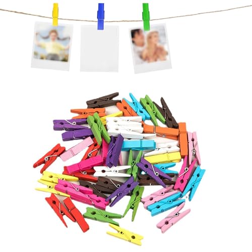 Hsyadazi 50 Farbige Mini Bunt Holzklammern, Wäscheklammern Holz Kleine Holzklammern Holzwäscheklammern, Farbe 7,2x1,0cm Hsyadazi 50 Farbige Mini Bunt Holzklammern, Wäscheklammern Holz Kleine Holzklammern Holzwäscheklammern, Farbe 7,2x1,0cm von Hsyadazi