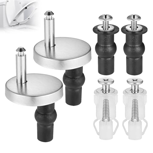 Hsyadazi 6 Stück WC Sitz Befestigung, Toilettensitz Befestigung, Scharnier für Toilettendeckel, Schrauben Toilettensitz Universal, Toilettendeckel Halterung Edelstahl von Hsyadazi