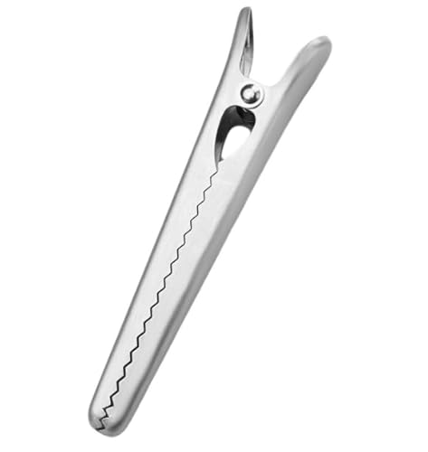 Hsyadazi 8 Stück Edelstahl-Alligator-Clips (11,5cm) - Rostfreie Verschlussclips für Lebensmittelbeutel - Luftdichte Frischehalter für Kaffee, Mehl & Brot von Hsyadazi